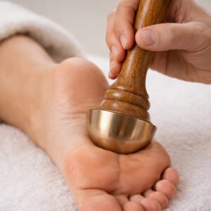 Janak Bronze (Kansa) Vati Massager with Wooden Handle