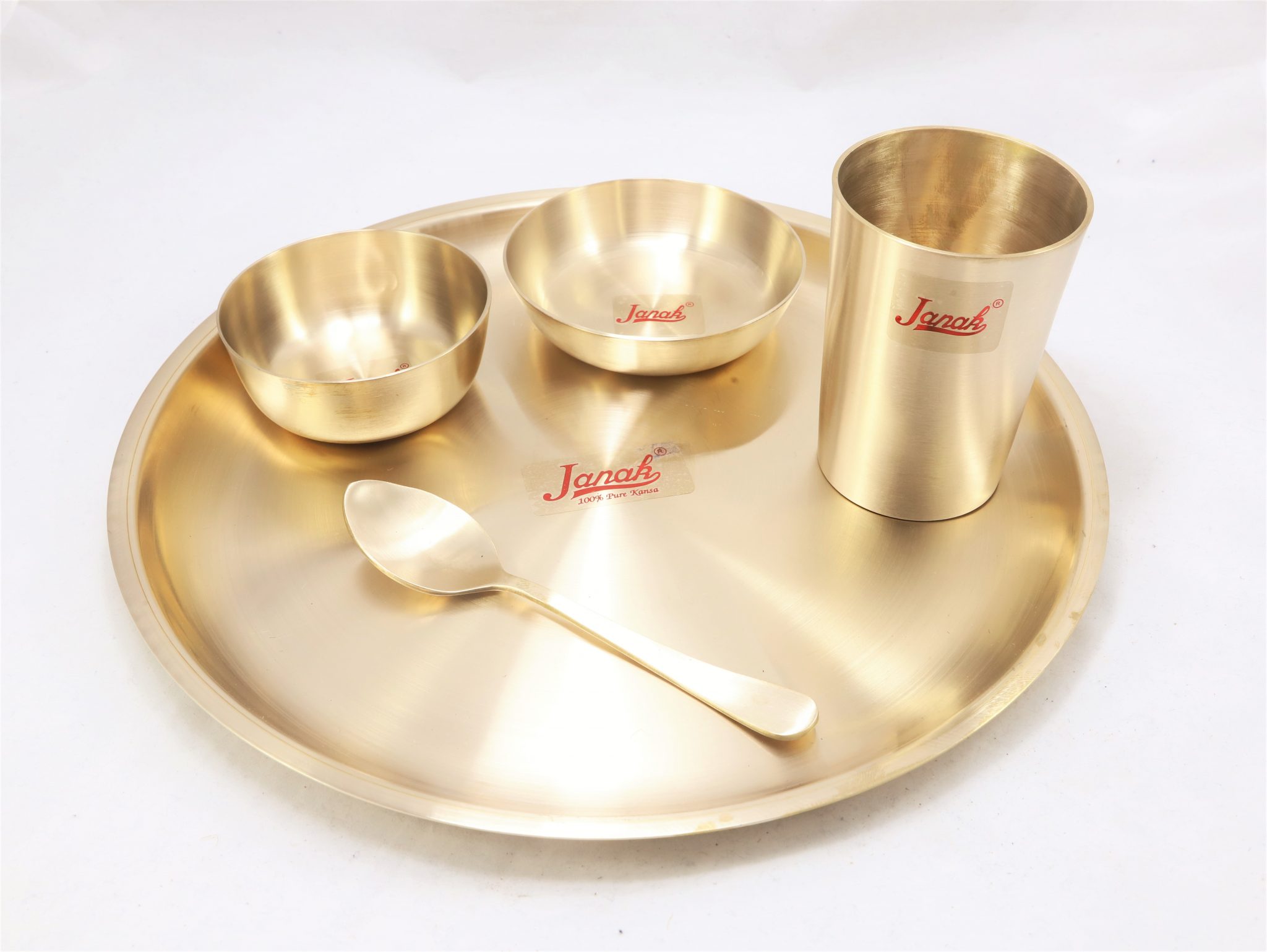 Bronze (Kansa) Dinner Set Plate Aamod Matt Finished JANAK