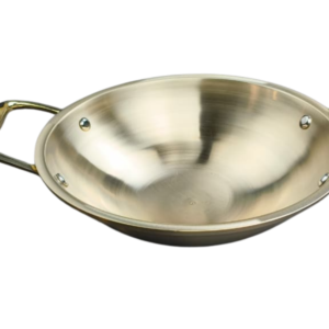 Traditional South Indian Bronze (Kansa) Heavy Duty Wok Pan – Deep Fry, Stir Fry & Cooking Kadai – Healthy Non-Toxic, Handcrafted Indian Cookware